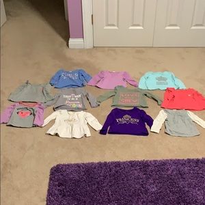 11 long sleeved t shirts 12-18 months